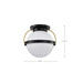 Flush Mount Nuvo 60-7772 Lakeshore 1 Light Large Flush - Matte Black & Natural Brass Finish - White Opal Glass Nuvo