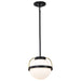 Pendant Nuvo 60-7773 Lakeshore 1 Light Small Pendant - Matte Black & Natural Brass Finish - White Opal Glass Nuvo