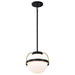 Pendant Nuvo 60-7773 Lakeshore 1 Light Small Pendant - Matte Black & Natural Brass Finish - White Opal Glass Nuvo
