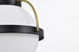 Pendant Nuvo 60-7773 Lakeshore 1 Light Small Pendant - Matte Black & Natural Brass Finish - White Opal Glass Nuvo