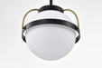 Pendant Nuvo 60-7773 Lakeshore 1 Light Small Pendant - Matte Black & Natural Brass Finish - White Opal Glass Nuvo