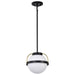 Pendant Nuvo 60-7773 Lakeshore 1 Light Small Pendant - Matte Black & Natural Brass Finish - White Opal Glass Nuvo