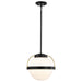 Pendant Nuvo 60-7775 Lakeshore 1 Light Large Pendant - Matte Black & Natural Brass Finish - White Opal Glass Nuvo