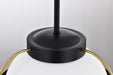 Pendant Nuvo 60-7775 Lakeshore 1 Light Large Pendant - Matte Black & Natural Brass Finish - White Opal Glass Nuvo