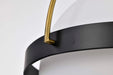 Pendant Nuvo 60-7775 Lakeshore 1 Light Large Pendant - Matte Black & Natural Brass Finish - White Opal Glass Nuvo