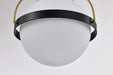 Pendant Nuvo 60-7775 Lakeshore 1 Light Large Pendant - Matte Black & Natural Brass Finish - White Opal Glass Nuvo