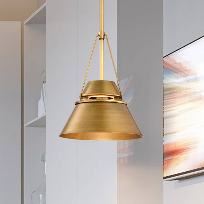 Pendant Nuvo 60-7776 Adina 1 Light Medium Pendant - Natural Brass Finish Nuvo