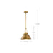 Pendant Nuvo 60-7776 Adina 1 Light Medium Pendant - Natural Brass Finish Nuvo