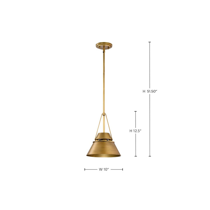 Pendant Nuvo 60-7777 Adina 1 Light Small Pendant - Natural Brass Finish Nuvo
