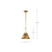 Pendant Nuvo 60-7777 Adina 1 Light Small Pendant - Natural Brass Finish Nuvo