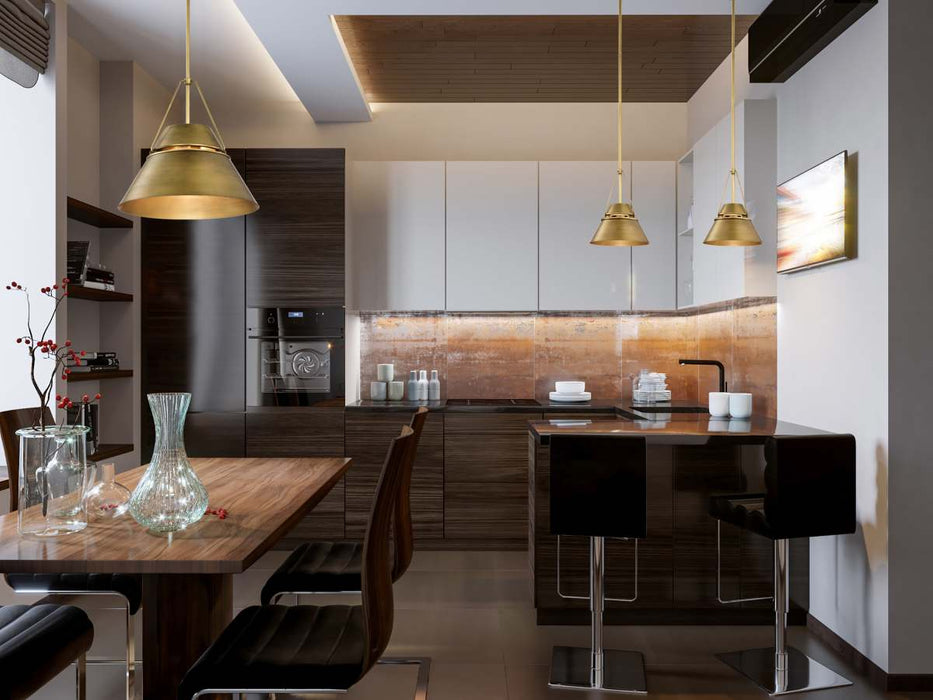 Pendant Nuvo 60-7778 Adina 3 Light Large Pendant - Natural Brass Finish Nuvo