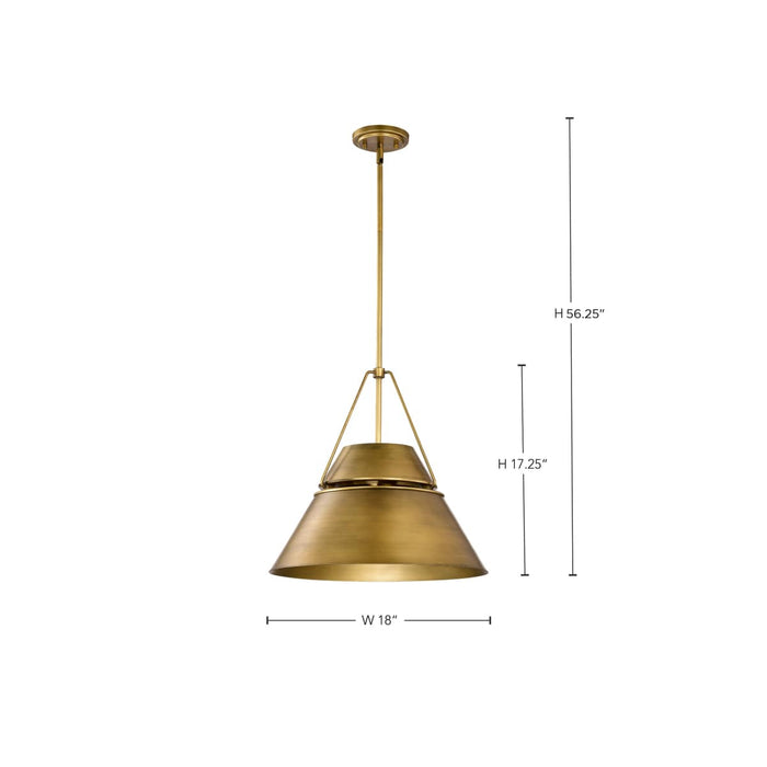 Pendant Nuvo 60-7778 Adina 3 Light Large Pendant - Natural Brass Finish Nuvo