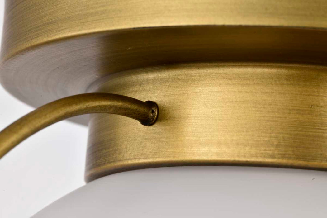 Flush Mount Nuvo 60-7780 Lakeshore 1 Light Small Flush - Natural Brass Finish - White Opal Glass Nuvo