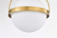 Flush Mount Nuvo 60-7780 Lakeshore 1 Light Small Flush - Natural Brass Finish - White Opal Glass Nuvo