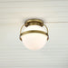Flush Mount Nuvo 60-7780 Lakeshore 1 Light Small Flush - Natural Brass Finish - White Opal Glass Nuvo