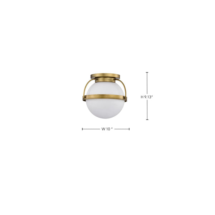 Flush Mount Nuvo 60-7780 Lakeshore 1 Light Small Flush - Natural Brass Finish - White Opal Glass Nuvo
