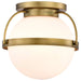 Flush Mount Nuvo 60-7781 Lakeshore 1 Light Medium Flush - Natural Brass Finish - White Opal Glass Nuvo