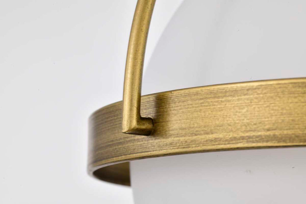 Flush Mount Nuvo 60-7781 Lakeshore 1 Light Medium Flush - Natural Brass Finish - White Opal Glass Nuvo