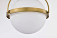 Flush Mount Nuvo 60-7781 Lakeshore 1 Light Medium Flush - Natural Brass Finish - White Opal Glass Nuvo