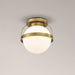 Flush Mount Nuvo 60-7781 Lakeshore 1 Light Medium Flush - Natural Brass Finish - White Opal Glass Nuvo