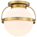 Flush Mount Nuvo 60-7782 Lakeshore 1 Light Large Flush - Natural Brass Finish - White Opal Glass Nuvo