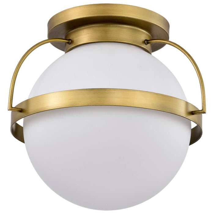 Flush Mount Nuvo 60-7782 Lakeshore 1 Light Large Flush - Natural Brass Finish - White Opal Glass Nuvo