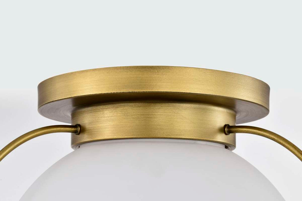 Flush Mount Nuvo 60-7782 Lakeshore 1 Light Large Flush - Natural Brass Finish - White Opal Glass Nuvo