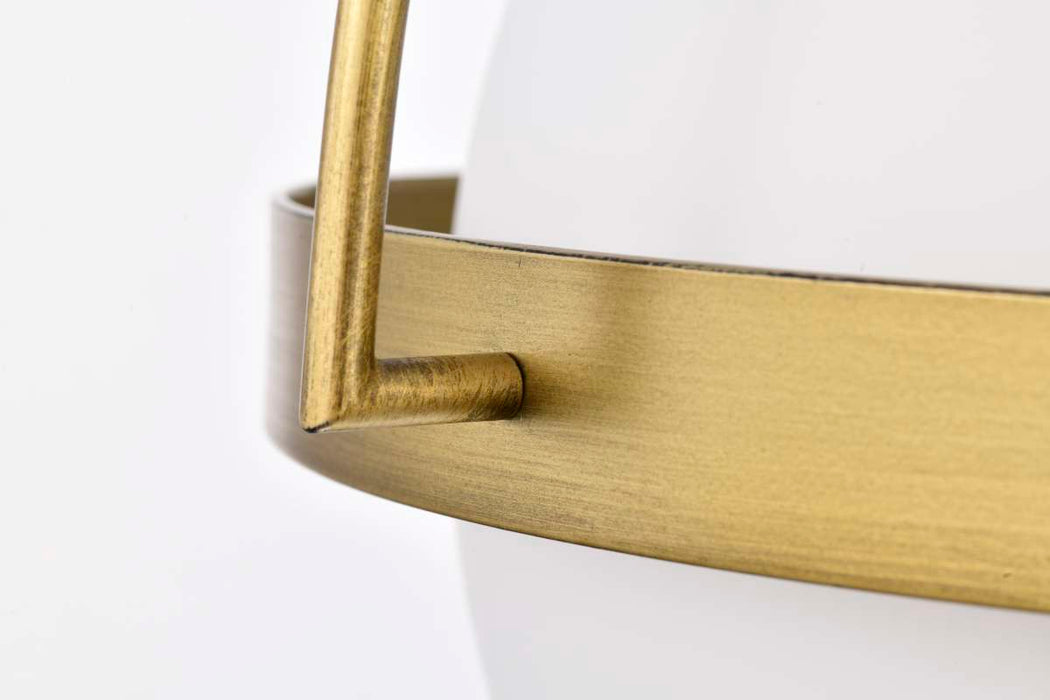 Flush Mount Nuvo 60-7782 Lakeshore 1 Light Large Flush - Natural Brass Finish - White Opal Glass Nuvo