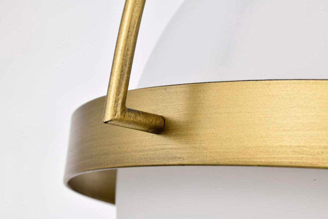 Flush Mount Nuvo 60-7782 Lakeshore 1 Light Large Flush - Natural Brass Finish - White Opal Glass Nuvo