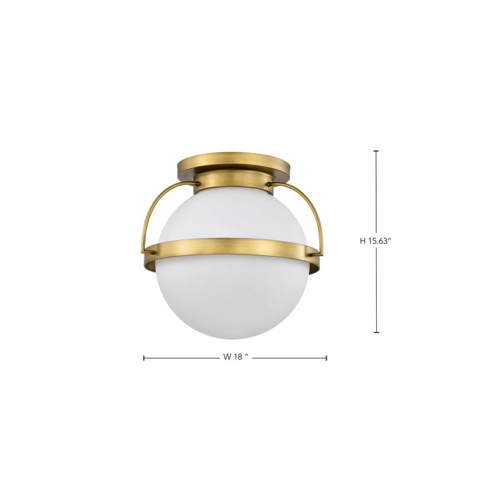 Flush Mount Nuvo 60-7782 Lakeshore 1 Light Large Flush - Natural Brass Finish - White Opal Glass Nuvo