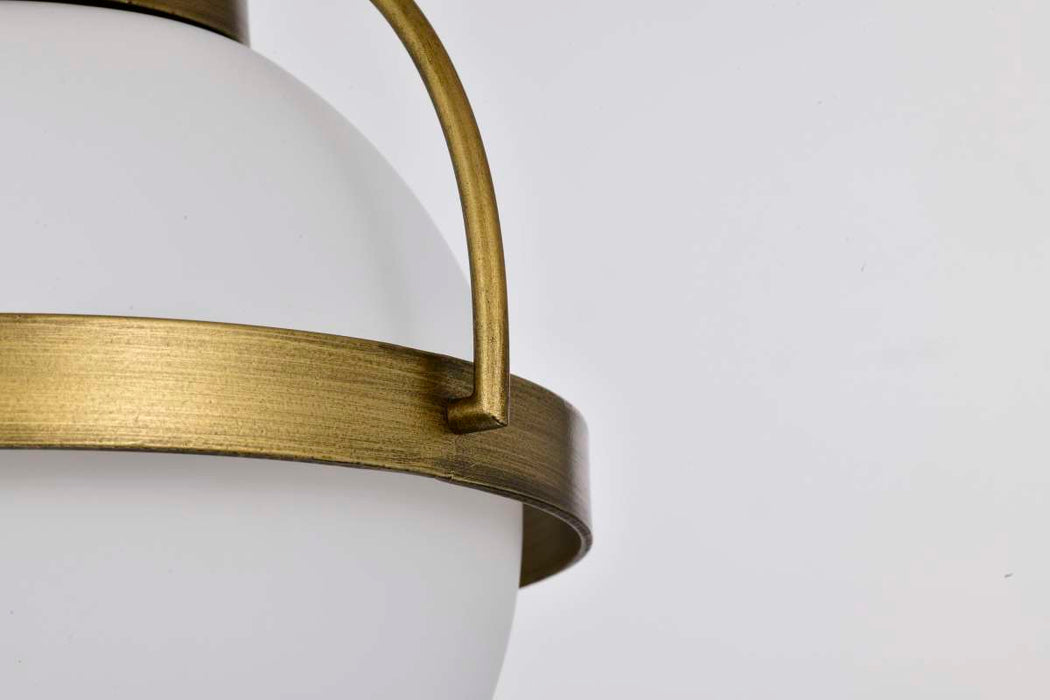 Pendant Nuvo 60-7783 Lakeshore 1 Light Small Pendant - Natural Brass Finish - White Opal Glass Nuvo