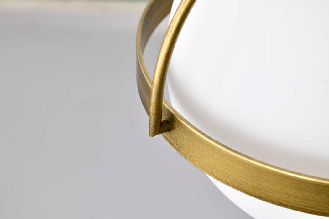 Pendant Nuvo 60-7783 Lakeshore 1 Light Small Pendant - Natural Brass Finish - White Opal Glass Nuvo