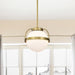 Pendant Nuvo 60-7783 Lakeshore 1 Light Small Pendant - Natural Brass Finish - White Opal Glass Nuvo
