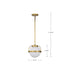 Pendant Nuvo 60-7783 Lakeshore 1 Light Small Pendant - Natural Brass Finish - White Opal Glass Nuvo