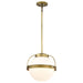 Pendant Nuvo 60-7784 Lakeshore 1 Light Medium Pendant - Natural Brass Finish - White Opal Glass Nuvo