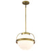 Pendant Nuvo 60-7784 Lakeshore 1 Light Medium Pendant - Natural Brass Finish - White Opal Glass Nuvo