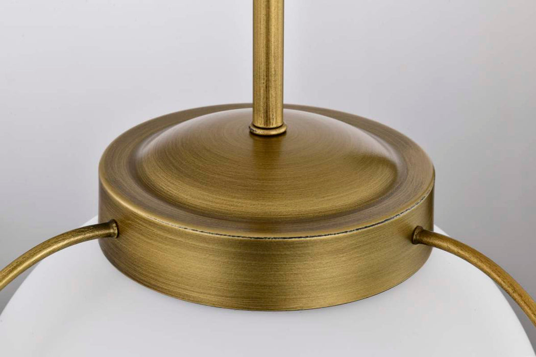 Pendant Nuvo 60-7784 Lakeshore 1 Light Medium Pendant - Natural Brass Finish - White Opal Glass Nuvo