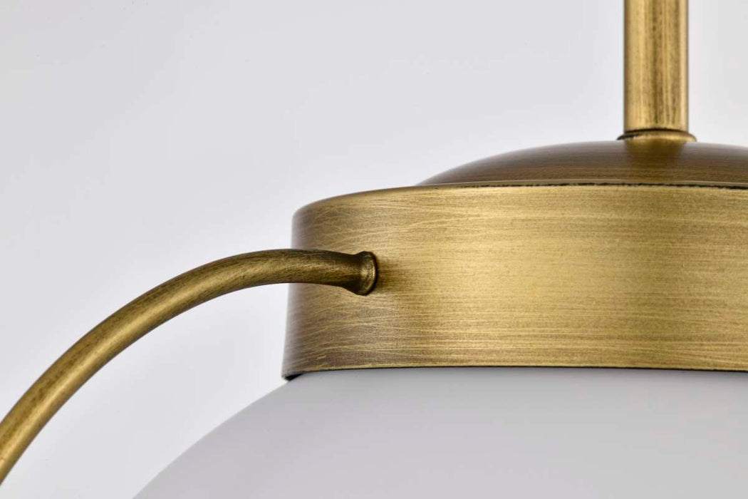 Pendant Nuvo 60-7784 Lakeshore 1 Light Medium Pendant - Natural Brass Finish - White Opal Glass Nuvo