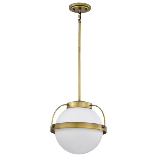 Pendant Nuvo 60-7784 Lakeshore 1 Light Medium Pendant - Natural Brass Finish - White Opal Glass Nuvo