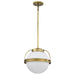 Pendant Nuvo 60-7784 Lakeshore 1 Light Medium Pendant - Natural Brass Finish - White Opal Glass Nuvo