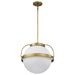 Pendant Nuvo 60-7785 Lakeshore 1 Light Large Pendant - Natural Brass Finish - White Opal Glass Nuvo