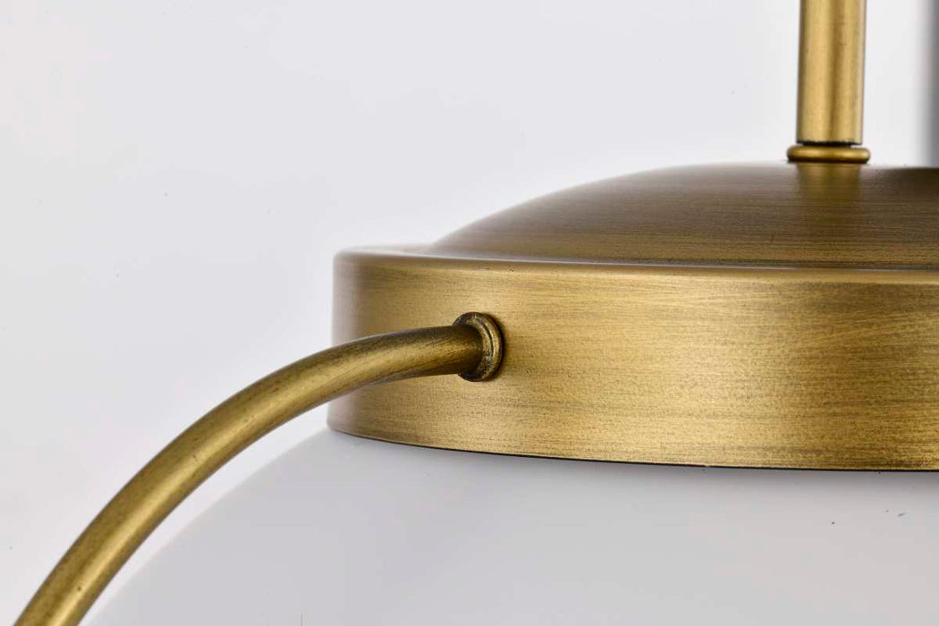 Pendant Nuvo 60-7785 Lakeshore 1 Light Large Pendant - Natural Brass Finish - White Opal Glass Nuvo