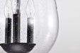 Pendant Nuvo 60-7800 Boliver 3 Light Pendant - 11 Inches - Matte Black Finish - Clear Seeded Glass Nuvo