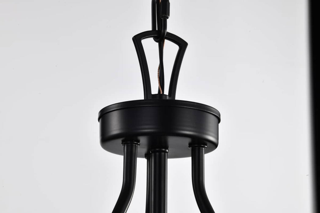 Pendant Nuvo 60-7800 Boliver 3 Light Pendant - 11 Inches - Matte Black Finish - Clear Seeded Glass Nuvo