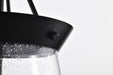 Pendant Nuvo 60-7800 Boliver 3 Light Pendant - 11 Inches - Matte Black Finish - Clear Seeded Glass Nuvo