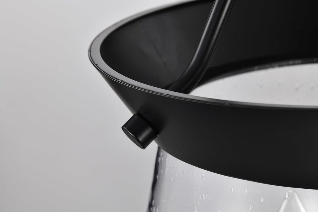 Pendant Nuvo 60-7800 Boliver 3 Light Pendant - 11 Inches - Matte Black Finish - Clear Seeded Glass Nuvo