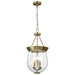 Pendant Nuvo 60-7801 Boliver 3 Light Pendant - 11 Inches - Vintage Brass Finish - Clear Seeded Glass Nuvo