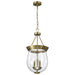 Pendant Nuvo 60-7801 Boliver 3 Light Pendant - 11 Inches - Vintage Brass Finish - Clear Seeded Glass Nuvo