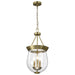 Pendant Nuvo 60-7801 Boliver 3 Light Pendant - 11 Inches - Vintage Brass Finish - Clear Seeded Glass Nuvo