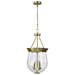Pendant Nuvo 60-7801 Boliver 3 Light Pendant - 11 Inches - Vintage Brass Finish - Clear Seeded Glass Nuvo